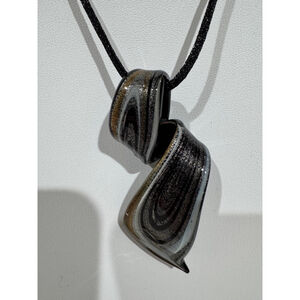 Women's Unbranded Italian murano glass 18” w/2” extender necklace black silver